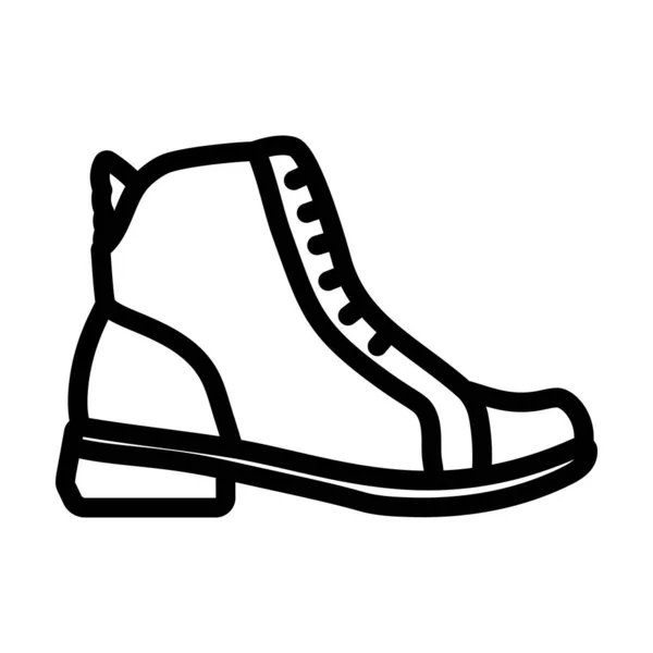 Mujer Boot Icon Diseño Contorno Audaz Con Ancho Carrera Editable — Archivo Imágenes Vectoriales