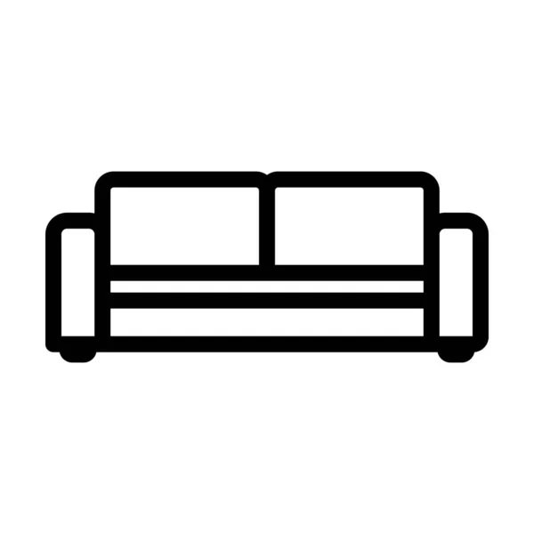 Home Sofa Icon Tučný Návrh Obrysu Upravitelnou Šířkou Tahu Vektorová — Stockový vektor