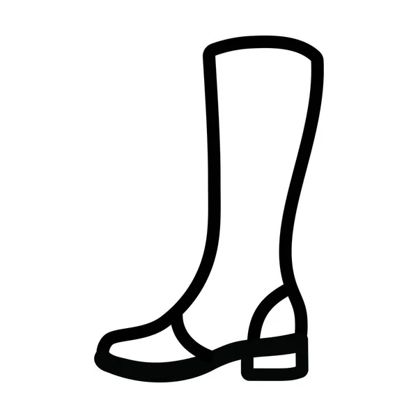 Autumn Woman Boot Icon Bold Outline Design Editable Stroke Width — Stock Vector