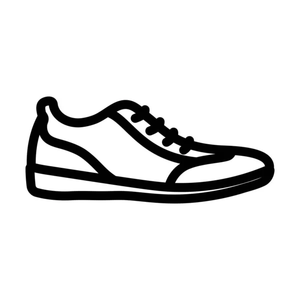 Hombre Casual Shoe Icon Diseño Contorno Audaz Con Ancho Carrera — Archivo Imágenes Vectoriales