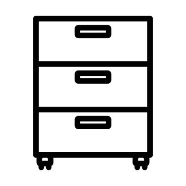 Office Cabinet Icon. Bold outline design with editable stroke width. Vector Illustration.
