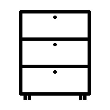 Office Cabinet Icon. Bold outline design with editable stroke width. Vector Illustration.