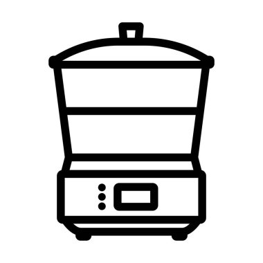 Kitchen Steam Cooker Icon. Bold outline design with editable stroke width. Vector Illustration.