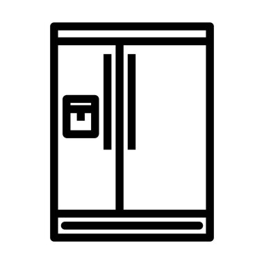 Wide Refrigerator Icon. Bold outline design with editable stroke width. Vector Illustration.