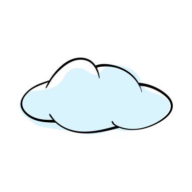 Doodle sketch cloud with color fill. Simple design suitable for making greeting cards. Vector illustration.