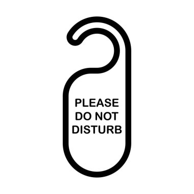 Don't Disturb Tag Icon. Bold outline design with editable stroke width. Vector Illustration.