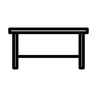 Office Table Icon. Bold outline design with editable stroke width. Vector Illustration.
