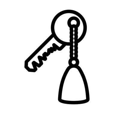 Hotel Room Key Icon. Bold outline design with editable stroke width. Vector Illustration.