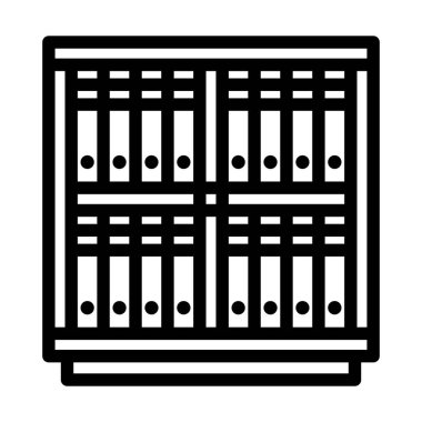 Office Cabinet With Folders Icon. Bold outline design with editable stroke width. Vector Illustration.