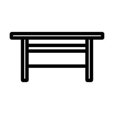 Boss Office Table Icon. Bold outline design with editable stroke width. Vector Illustration.