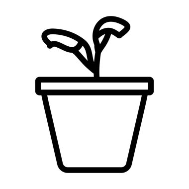 Seedling Icon. Bold outline design with editable stroke width. Vector Illustration.