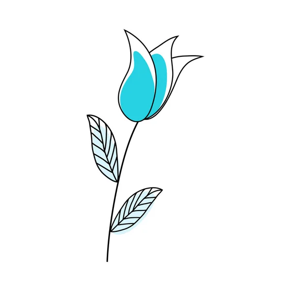 Flor Bosquejo Doodle Con Relleno Color Diseño Sencillo Adecuado Para — Vector de stock