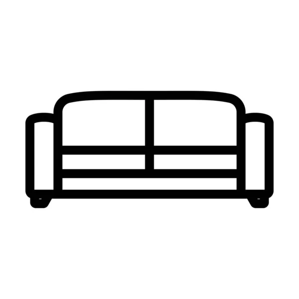 Office Sofa Icon Kühnes Outline Design Mit Editierbarer Strichbreite Vektorillustration — Stockvektor