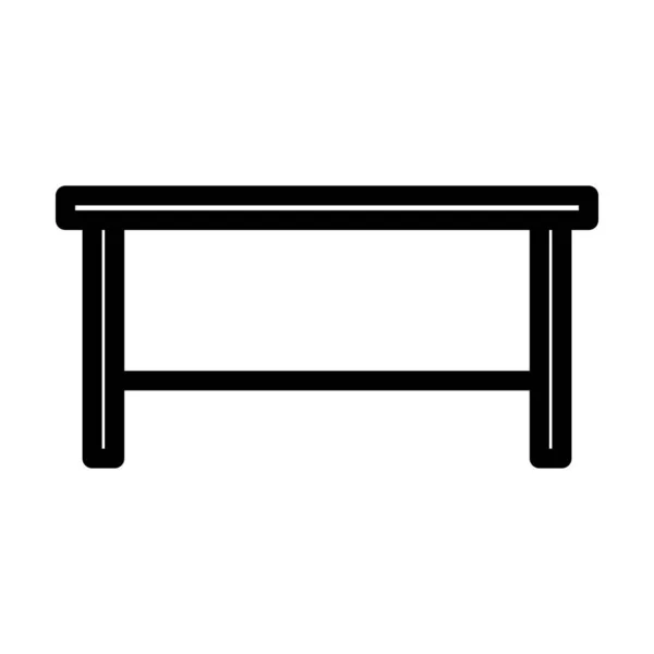 Office Table Icon Bold Outline Design Editable Stroke Width Vector — Stok Vektör
