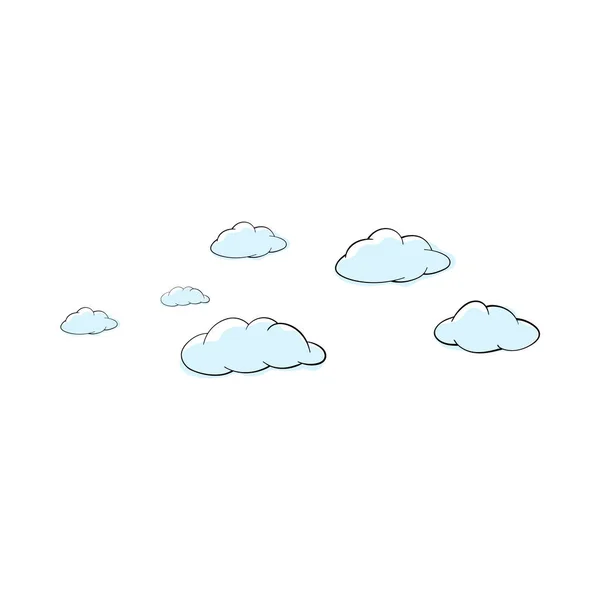 Doodle Sketch Cloud Color Fill Simple Design Suitable Making Greeting — Stok Vektör