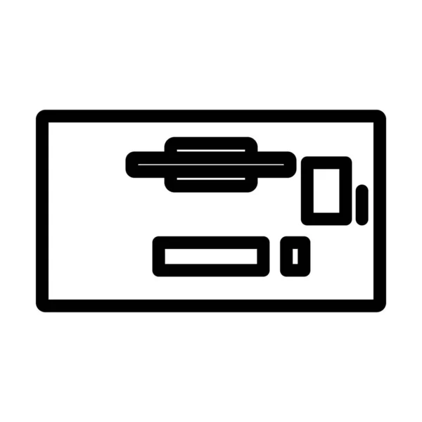 Office Table Top View Icon Desenho Arrojado Com Largura Curso — Vetor de Stock