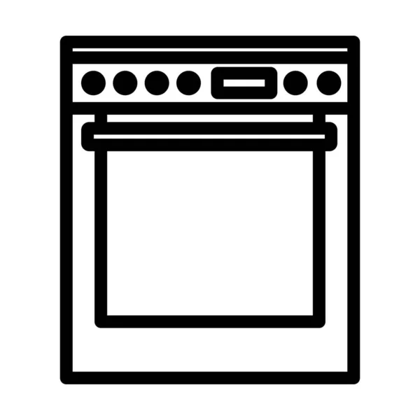 Kitchen Main Stove Unit Icon Bold Outline Design Editable Stroke — Stok Vektör