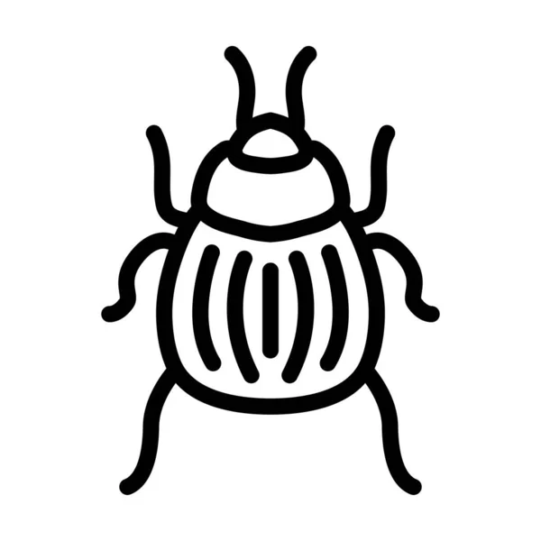 Colorado Beetle Icon Bold Outline Design Editable Stroke Width Vector — ストックベクタ