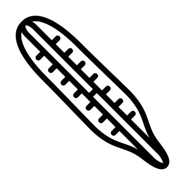 Tıbbi Termometre Simgesi. Düzenlenebilir genişlikte kalın tasarım. Vektör İllüstrasyonu.