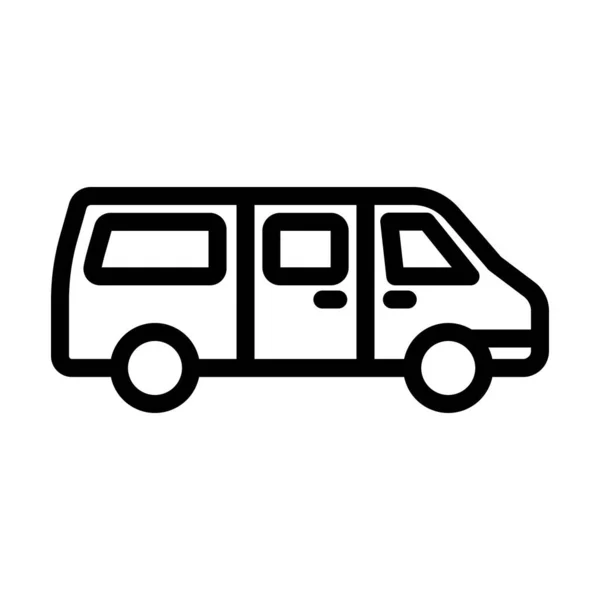 Ticari Van Icon Düzenlenebilir Genişlikte Kalın Tasarım Vektör Llüstrasyonu — Stok Vektör