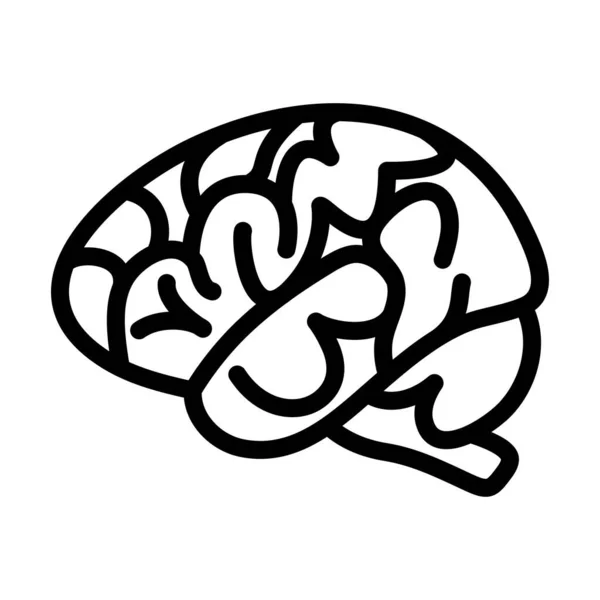 脳アイコン 編集可能なストローク幅の太字アウトラインデザイン ベクターイラスト — ストックベクタ