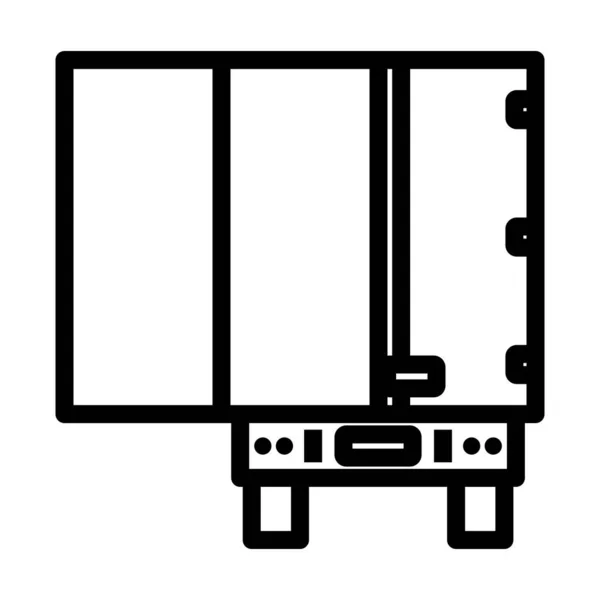 Значок Rear View Прицепа Грузовика Смелый Дизайн Контура Съедобной Шириной — стоковый вектор