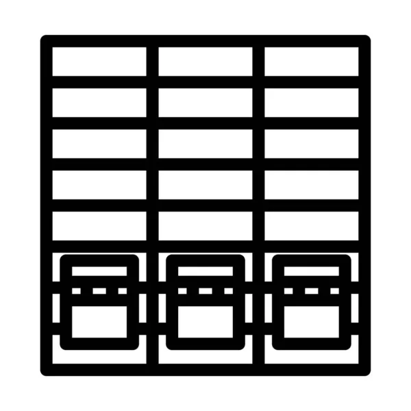 Icono Del Concepto Logístico Del Almacén Diseño Contorno Audaz Con — Archivo Imágenes Vectoriales