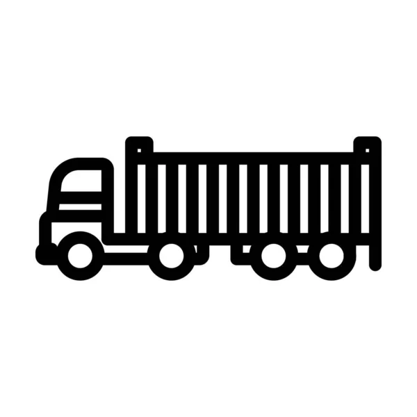 Container Truck Ikoon Vet Ontwerp Met Aanpasbare Slagbreedte Vector Illustratie — Stockvector