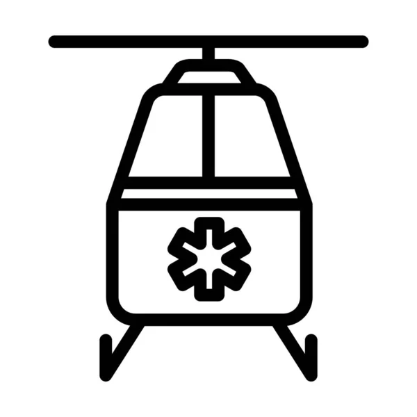 Medevac Icon Bold Outline Design Editable Stroke Width Vector Illustration — Stock Vector