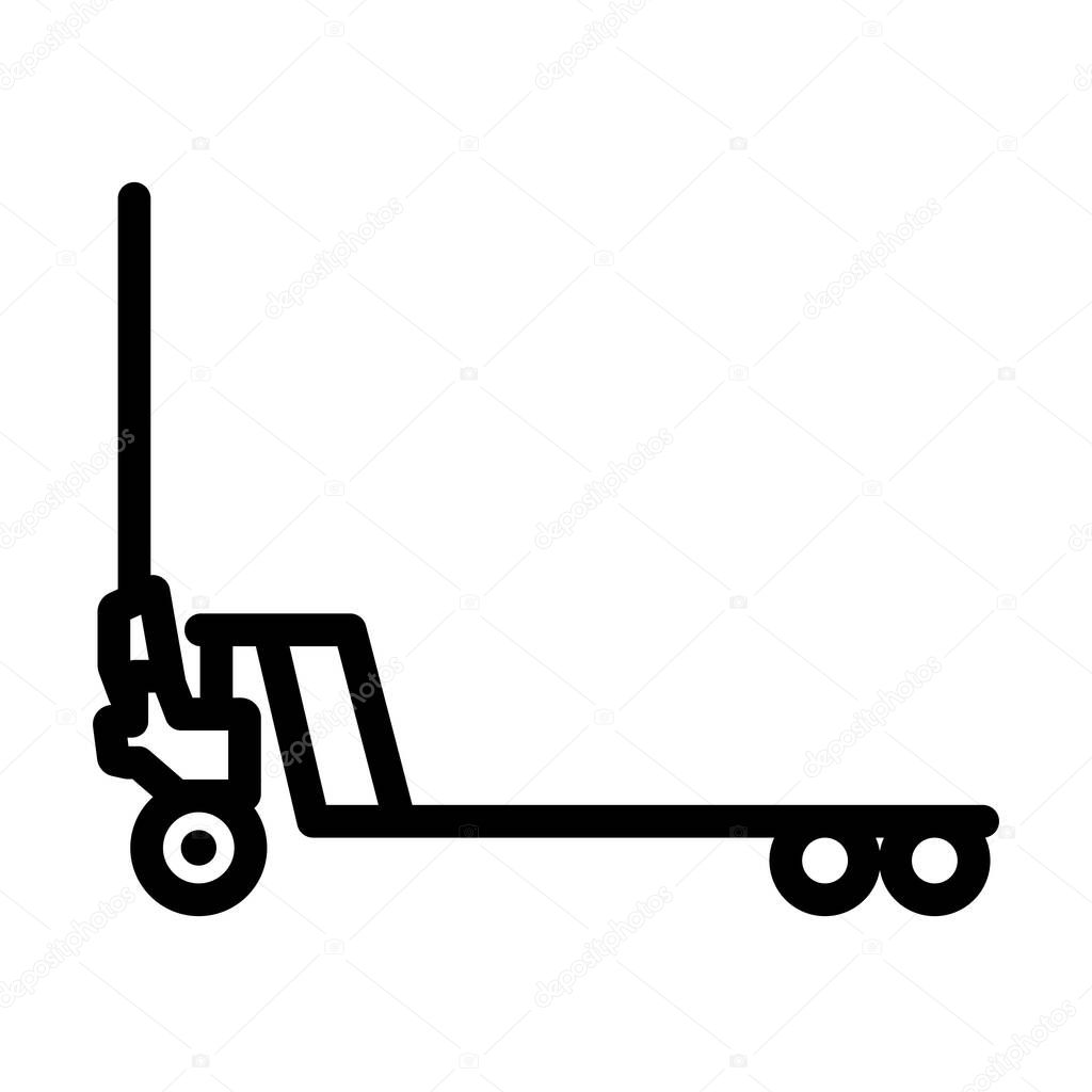 Hydraulic Trolley Jack Icon. Bold outline design with editable stroke width. Vector Illustration.