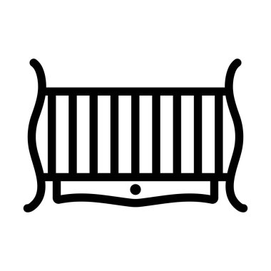 Beşik Simgesi. Düzenlenebilir genişlikte kalın tasarım. Vektör İllüstrasyonu.