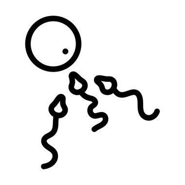 Sperm ve yumurta hücre simgesi. Düzenlenebilir genişlikte kalın tasarım. Vektör İllüstrasyonu.