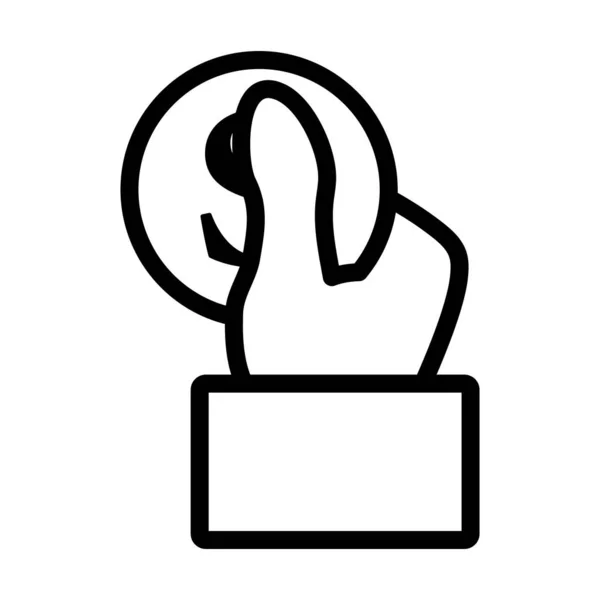 Hand Hold Dollar Coin Icon Kühnes Outline Design Mit Editierbarer — Stockvektor