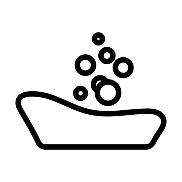Baby Bathtub Icon Tučný Návrh Obrysu Upravitelnou Šířkou Tahu Vektorová — Stockový vektor