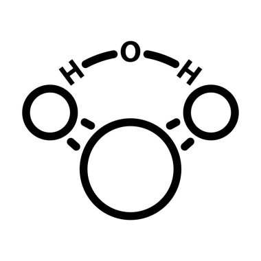 Kimyasal Molekül Suyu Simgesi. Düzenlenebilir genişlikte kalın tasarım. Vektör İllüstrasyonu.