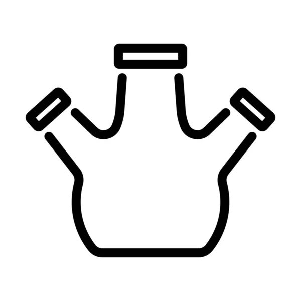 Ícone Química Bottom Flask Desenho Arrojado Com Largura Curso Editável — Vetor de Stock
