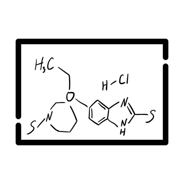 Icono Fórmula Química Pizarra Aula Diseño Contorno Audaz Con Ancho — Archivo Imágenes Vectoriales