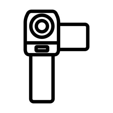 Video Kamera Simgesi. Düzenlenebilir genişlikte kalın tasarım. Vektör İllüstrasyonu.