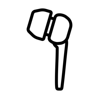 Kulaklık Simgesi. Düzenlenebilir genişlikte kalın tasarım. Vektör İllüstrasyonu.