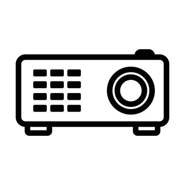 Video Projektörü Simgesi. Düzenlenebilir genişlikte kalın tasarım. Vektör İllüstrasyonu.