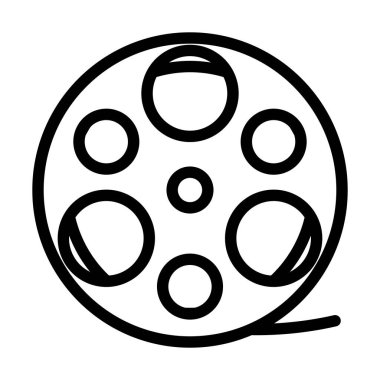 Film makarası ikonu. Düzenlenebilir genişlikte kalın tasarım. Vektör İllüstrasyonu.