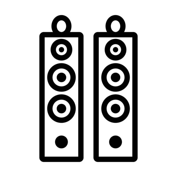 Altavoces Del Sistema Audio Icono Diseño Contorno Audaz Con Ancho — Vector de stock