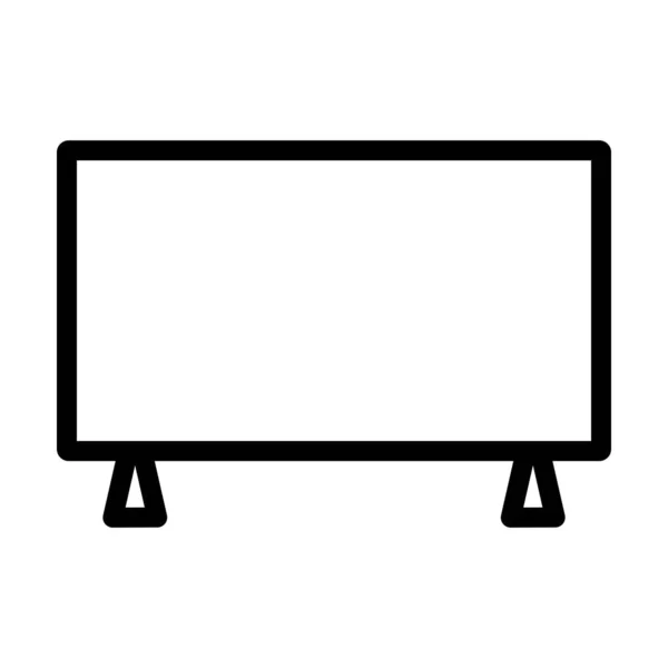 Широкий Значок Телевізора Сміливий Контурний Дизайн Регульованою Шириною Ходу Векторна — стоковий вектор