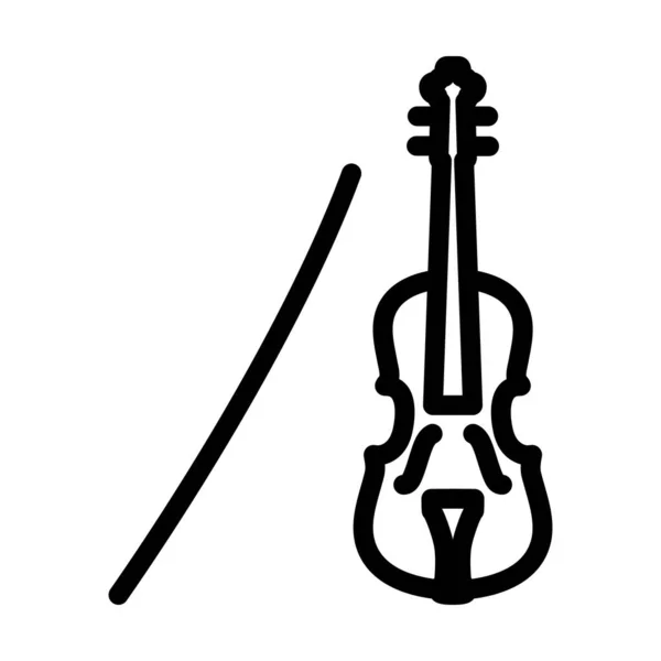 Icône Violon Conception Contour Audacieux Avec Largeur Course Modifiable Illustration — Image vectorielle