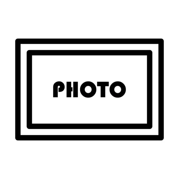 デジタルフォトフレームアイコン 編集可能なストローク幅の太字アウトラインデザイン ベクターイラスト — ストックベクタ