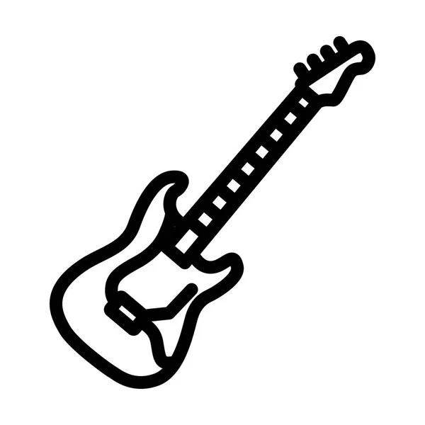 Icono Guitarra Eléctrica Diseño Contorno Audaz Con Ancho Carrera Editable — Vector de stock