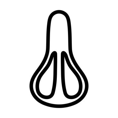 Bisiklet Koltuğu Simgesi Üst Görünümü. Düzenlenebilir genişlikte kalın tasarım. Vektör İllüstrasyonu.