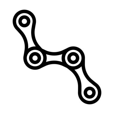 Bisiklet Zinciri Simgesi. Düzenlenebilir genişlikte kalın tasarım. Vektör İllüstrasyonu.