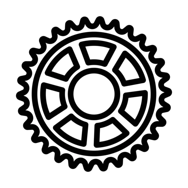 Bike Gear Star Ikon Merész Vázlatos Kialakítás Szerkeszthető Szélességgel Vektorillusztráció — Stock Vector