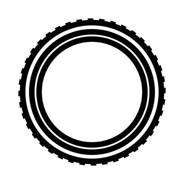 Bike Tyre Icon Diseño Contorno Audaz Con Ancho Carrera Editable — Vector de stock